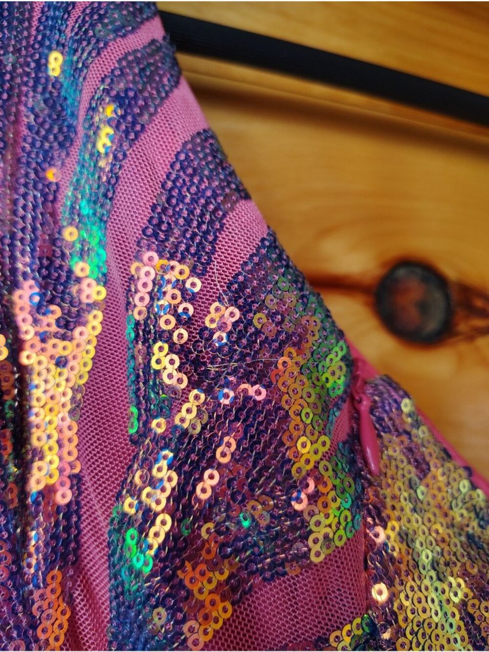 NEW Giffniseti Sequin Prom/Formal Dress Womens Small Pink Holographic Mermaid - Picture 16 of 17